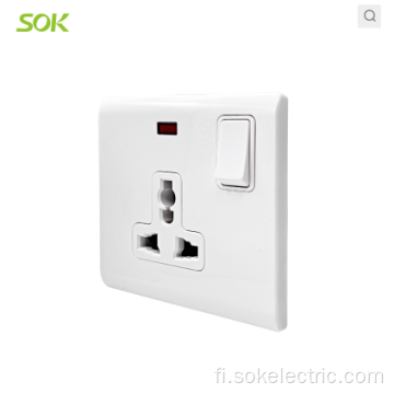 Brittiläinen seinäpistorasia Single Pole Universal Socket Outlet